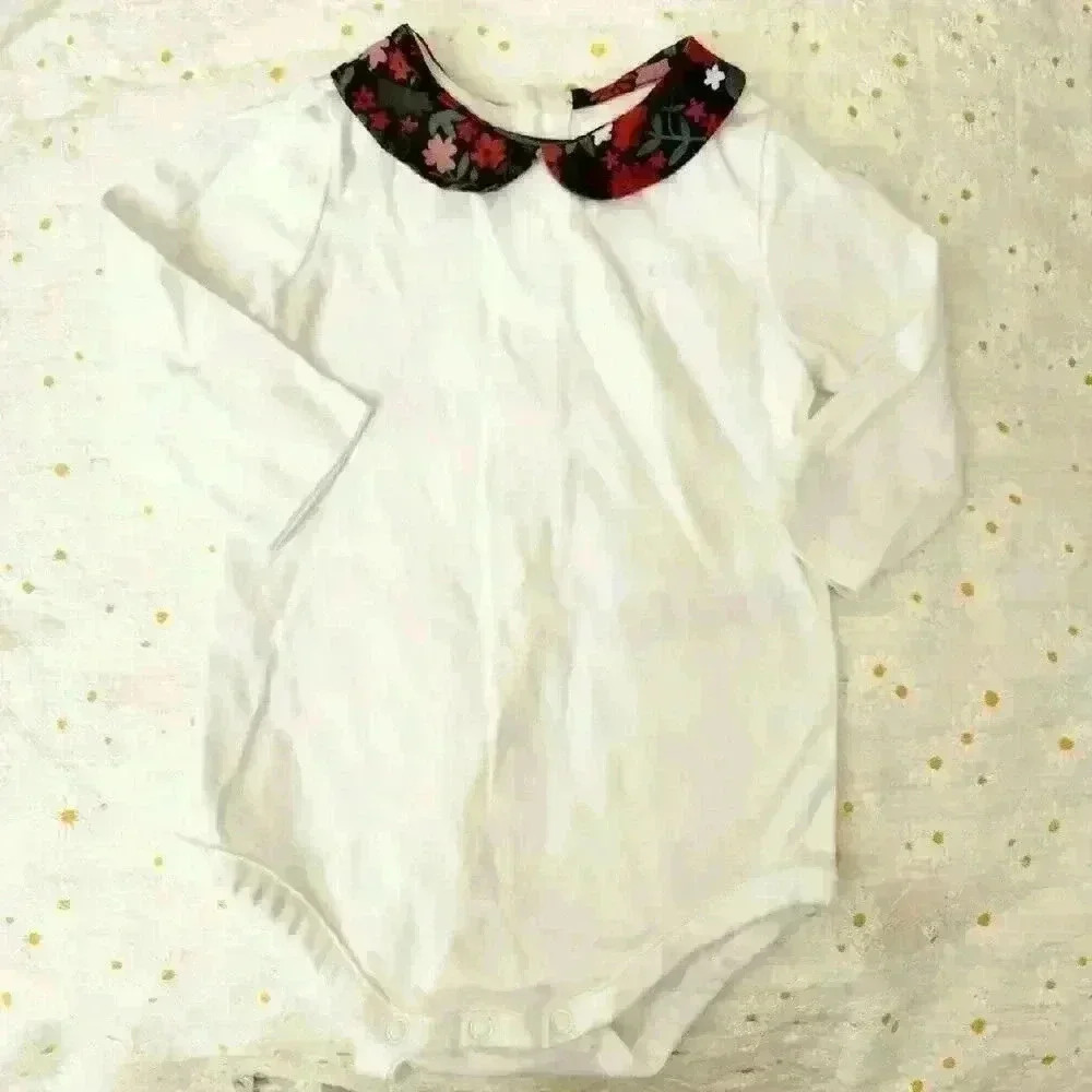 Burberry Peter Pan Collared Onesie 6m